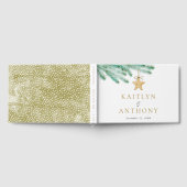 水彩松の枝クリスマスウィンターウェディング ゲストブック (全面)