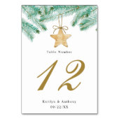 水彩松の枝クリスマスウィンターウェディング テーブルナンバー (正面)