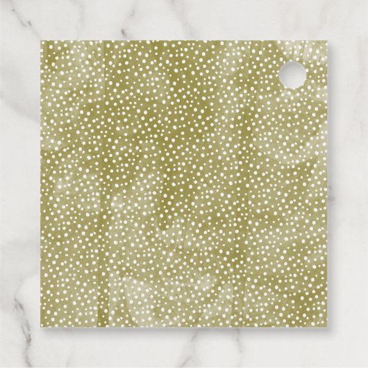 水彩松の枝クリスマスウィンターウェディング フェイバータグ (裏面)