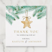 水彩松の枝クリスマスウィンターウェディング フェイバータグ (正面)