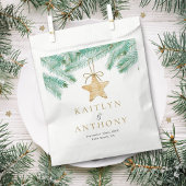 水彩松の枝クリスマスウィンターウェディング フェイバーバッグ