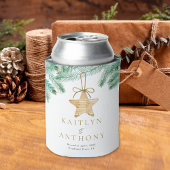 水彩松の枝クリスマスウィンターウェディング 缶クーラー