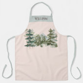 水彩松の森と山菜園 エプロン (正面)