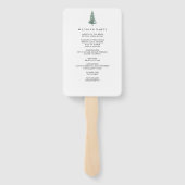 水彩松の森の冬の結婚式プログラム ハンドファン (裏面)