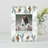 水彩松の緑の木の季節の挨拶 シーズンカード (スタンド正面)