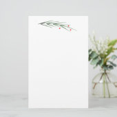 水彩松の葉と果実 便箋 (スタンド正面)