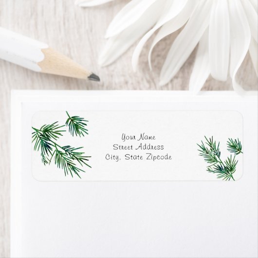 水彩松の葉 ラベル (インサイチュ)