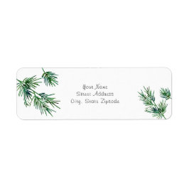 水彩松の葉 ラベル