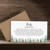 水彩松の赤ちゃんシャワーベビー エンクロージャーカード
