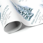 水彩松ぼっくりクリスマスツリー ホリデー ラッピングペーパー (ロールコーナー)