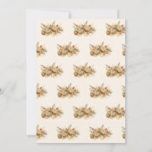 水彩松ぼっくり感謝祭の食事招待状 招待状 (裏面)