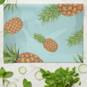 水彩松りんご柄2 キッチンタオル (折り畳み)