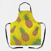 水彩松りんご柄3 エプロン (正面)