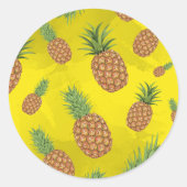 水彩松りんご柄3 ラウンドシール (正面)