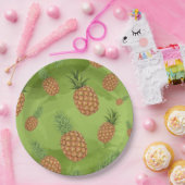 水彩松りんご柄4 ペーパープレート (パーティー)