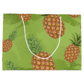 水彩松りんご柄4 ラージペーパーバッグ (裏面)