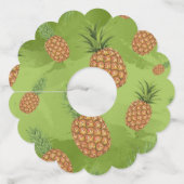 水彩松りんご柄4 ワイングラスタグ (正面)