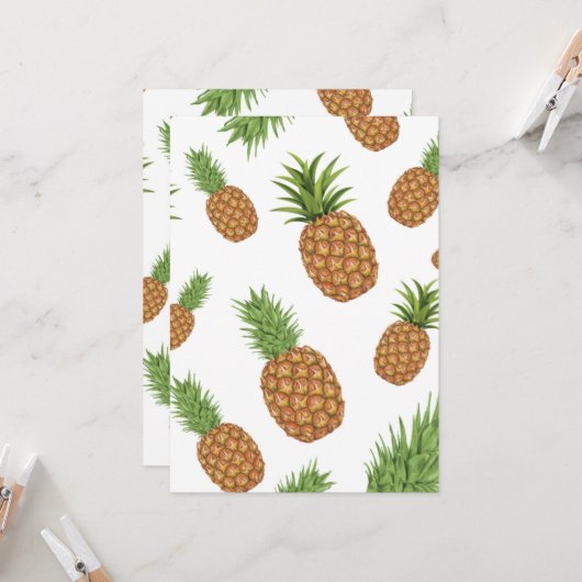 水彩松りんご模様1 カード (正面/裏面インサイチュ)