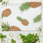 水彩松りんご模様1 キッチンタオル (折り畳み)