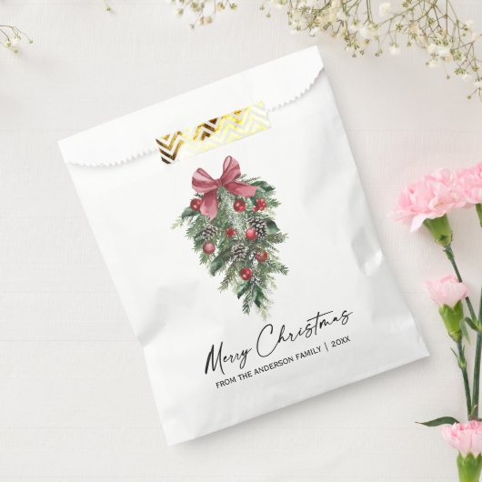 水彩松エレガント墨墨書聖クリスマス フェイバーバッグ (封をした状態)