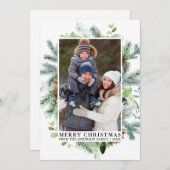 水彩松エレガント骨組写真素材集 シーズンカード (正面/裏面)