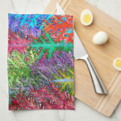 水彩松カラフル木キッチンタオル キッチンタオル (四つ折り)