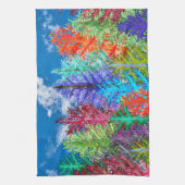 水彩松カラフル木キッチンタオル キッチンタオル (縦)