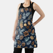 水彩松コーン冬の模様エプロン エプロン (インサイチュ)