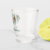 水彩松コーン緑メリークリスマス ショットグラス (右)