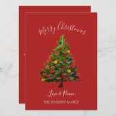 水彩松メリークリスマス シーズンカード (正面/裏面)