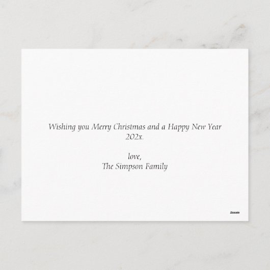 水彩松メリークリスマス シーズンポストカード (裏面)