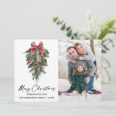 水彩松写真書道インククリスマス シーズンカード (スタンド正面)