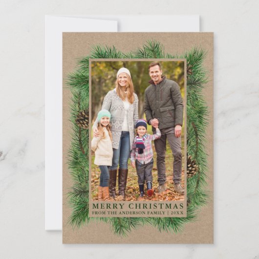 水彩松家写真筏グリーン シーズンカード (正面)