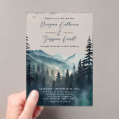 水彩松山書道結婚式 アクリル招待状 (インサイチュ (ポータブル))