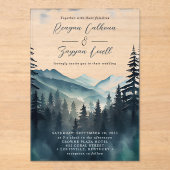 水彩松山書道結婚式 アクリル招待状 (正面)