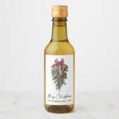 水彩松書道インククリスマスミニ ワインラベル (正面)