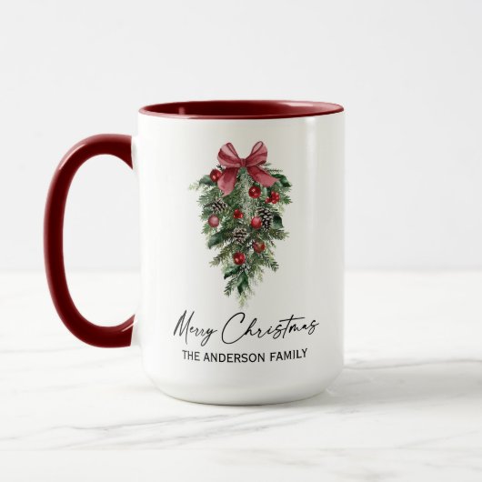 水彩松書道インククリスマスラージ マグカップ (左)