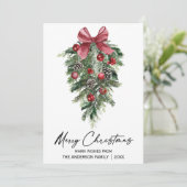 水彩松書道インククリスマスレッド シーズンカード (スタンド正面)