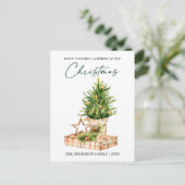 水彩松書道インクスクリプトホリデイ シーズンポストカード (スタンド正面)