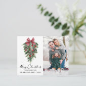 水彩松書道インクフォトクリスマス シーズンポストカード (スタンド正面)