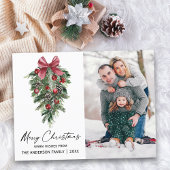 水彩松書道インクフォトクリスマス シーズンポストカード