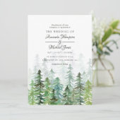 水彩松木冬の結婚式 招待状 (スタンド正面)