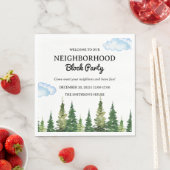 水彩松木周辺ブロックパーティー スタンダードランチョンナプキン (インサイチュ)