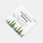 水彩松木周辺ブロックパーティー スタンダードランチョンナプキン (角)