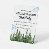 水彩松木周辺ブロックパーティー 台座サイン (正面)