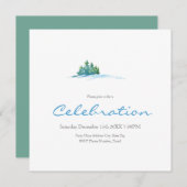 水彩松木雪景色招待状 招待状 (正面/裏面)