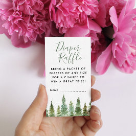 水彩松林おむつラッフルエンクロージャー エンクロージャーカード