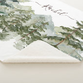 水彩松林と山の美学 シェルパブランケット (3/4)