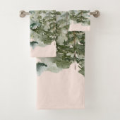 水彩松林と山素朴風呂 バスタオルセット (インサイチュ)