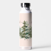 水彩松林と山素朴 ウォーターボトル (左面)